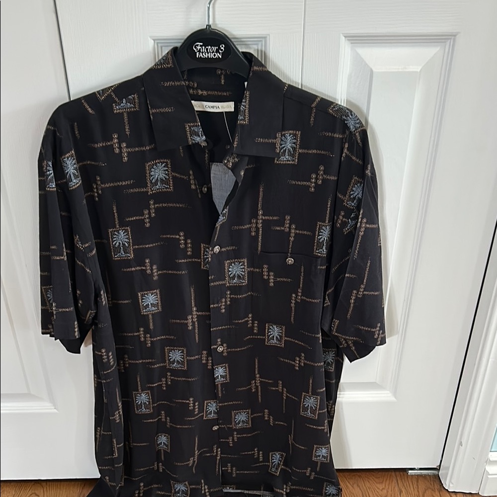 Black Patterned Men's Shirt Size Small